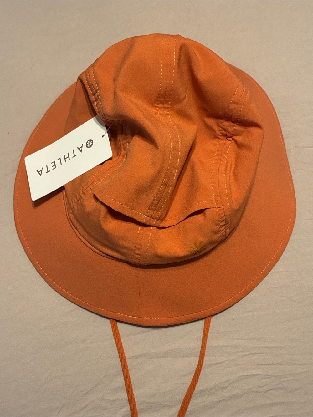 Athleta Bright Orange Bucket Sun Hat with Chin Cord